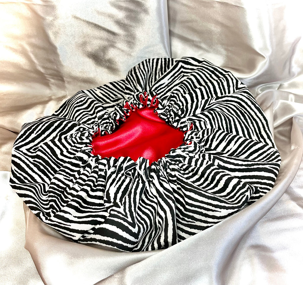 Zebra Satin Bonnet